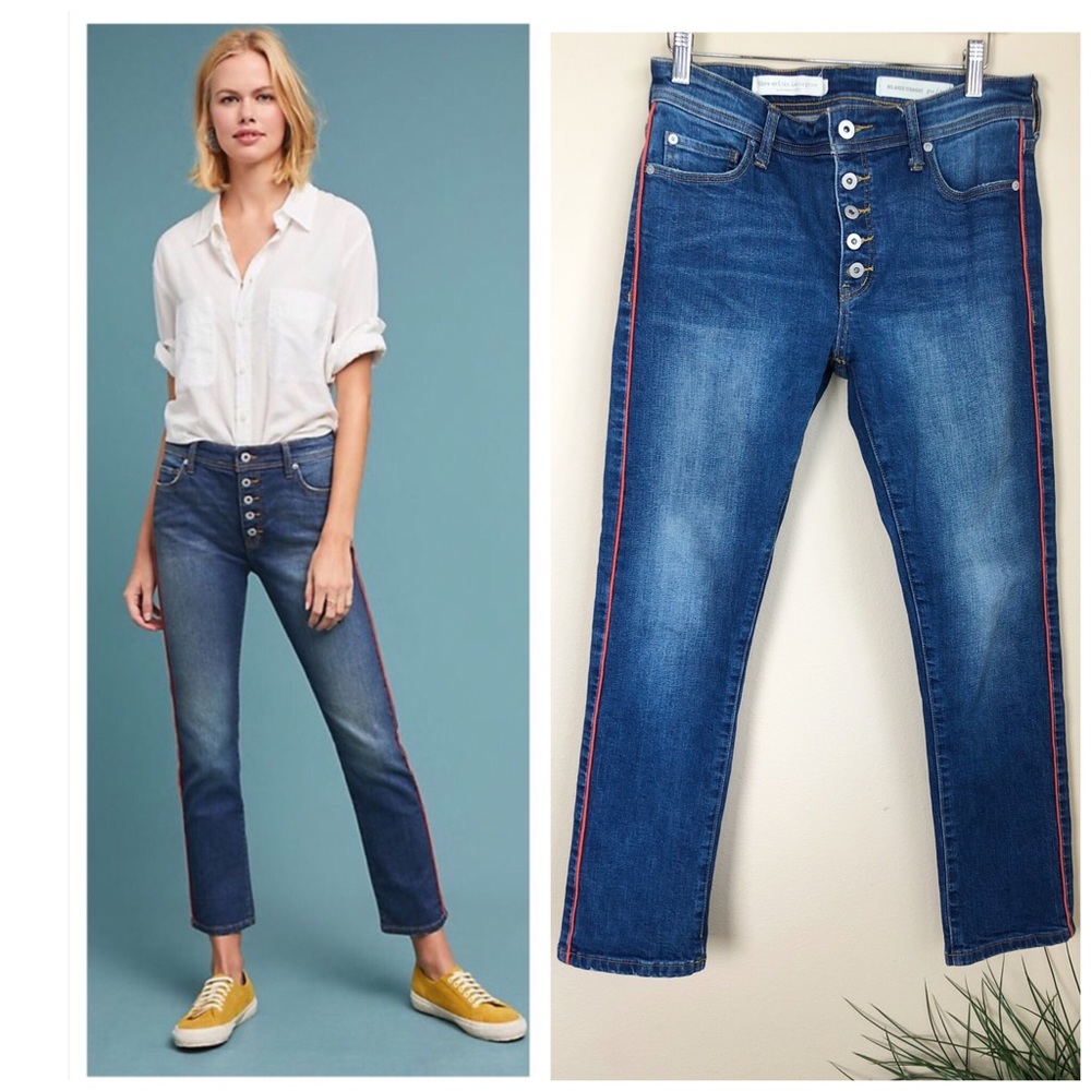 Anthro Pilcro High Rise Relaxed Straight Jeans